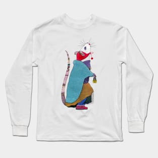 Rat wearing blue fur coat Long Sleeve T-Shirt